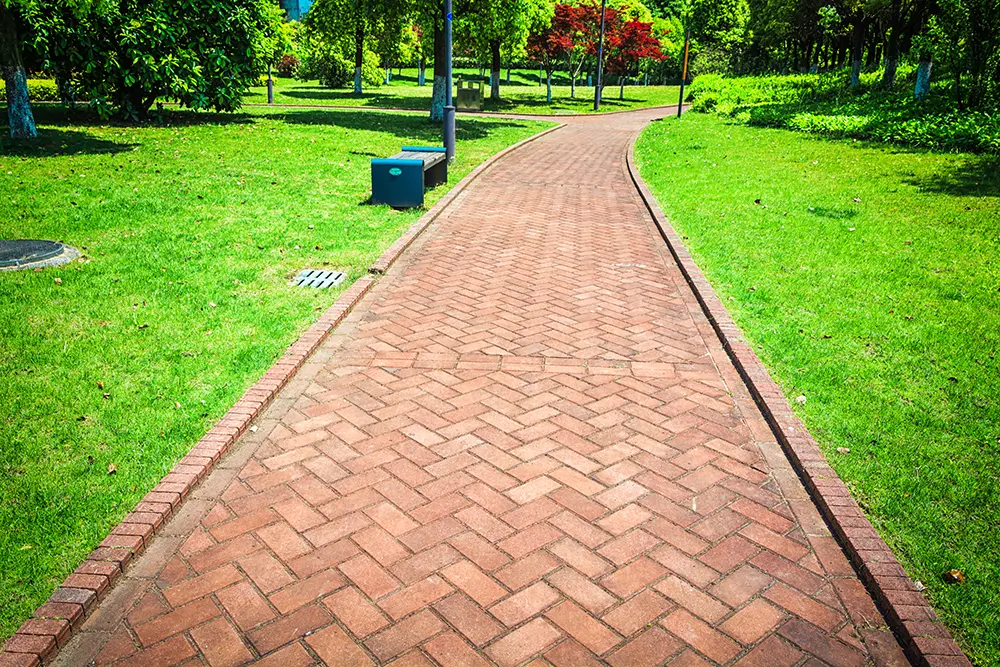 Landscaped walkway at ABI's Horizon Enclave
